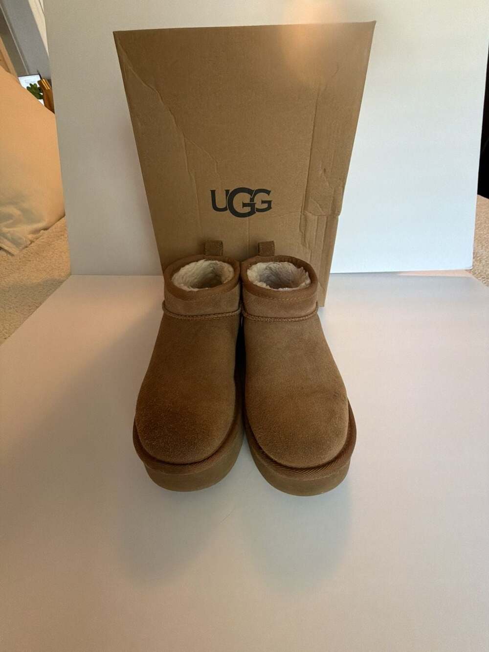 UGG Kids Classic Ultra Mini Platform Boots in Chestnut